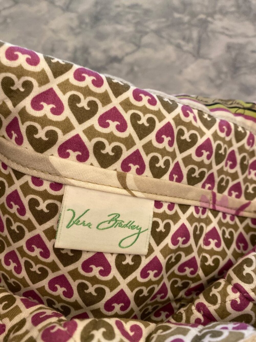 Vera Bradley Mod Floral Pink Quilted Tote Bag Cotton Purse - Picture 3 of 6
